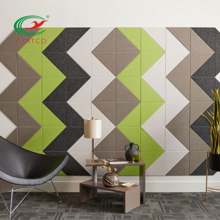 Multicolor Triangle Acoustic Sound Tiles For Walls Flavorless