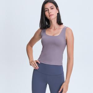 Quality Wholesale Solid Color Minimalistic Padded Sports Tank Tops Women's Sportwear Fitness Clothing wholesale