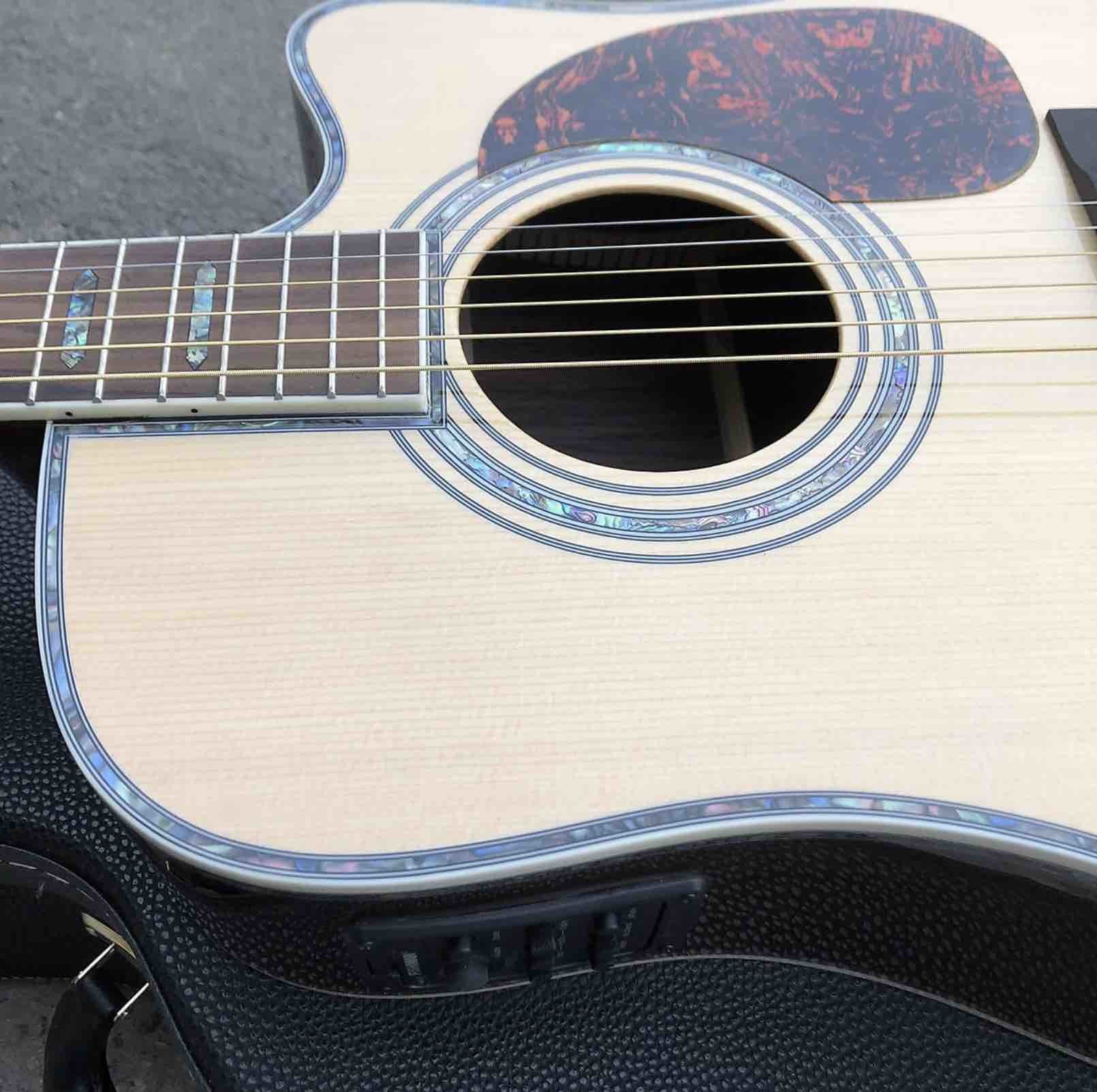 Classical Acoustic Guitar Grand Cutaway 41" Solid Spruce Top Rosewood back&side 301 EQ Abalone Binding