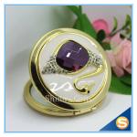 Shinny Gifts Elegant Swan Design Rhinestone Mirror Compact Mirror For Wedding