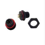 Male PCB 6Pin Circular Connector PA9T Gold Plated Customized