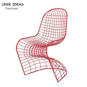 Quality S Shaped Metal Wire Outdoor Dining Chair Classic Designer Simple 53x65x89cm wholesale