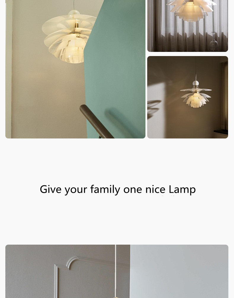 Denmark Designer Glass Pine Cones Pendant Light Modern Acrylic Hanging Lamps(WH-GP-179)