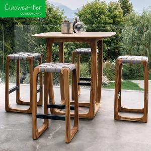Quality Aluminum Teakwood Dining Room Set Modern Design High Bar Tables and Chairs for Outdoor Furniture Garden Bar in Restaurant wholesale
