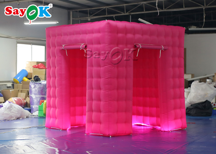 Event Booth Displays Square Double Middle Door Video Inflatable Photo Booth With Led Light