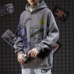 Dark Street Spoof Personalised Graffiti Hoodies Cartoon Baggy Hip Hop Pullover
