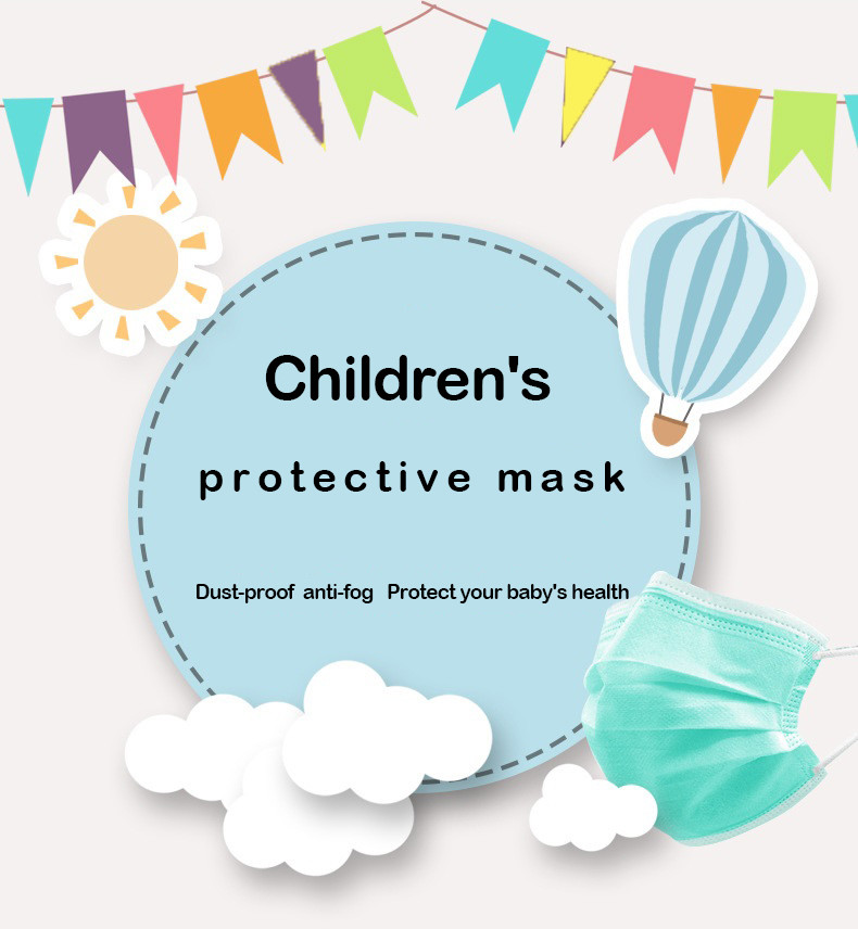 4-Layer Pediatric Face Masks , Lovely Pattern Children's Disposable Face Masks