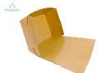 Square Brown Paper Takeaway Boxes With Integrated Cover For Cake / Snacks Food
