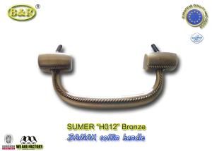 Quality 18.7*7.6 cm size metal coffin handle H012 zinc alloy funeral hardware zamak screw rod bronze color wholesale