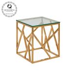 Square 55x55x55cm Stainless Steel Side Tables Clear Glass Home Furniture