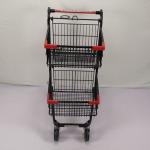 Three Basket 80L Shopping Basket Trolley Carbon Steel Q195 Metal Shopping Cart