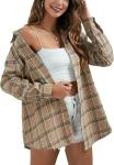 Women′s Flannel Plaid Shirts Button Down Regular Fit Long Sleeve Casual Shirts