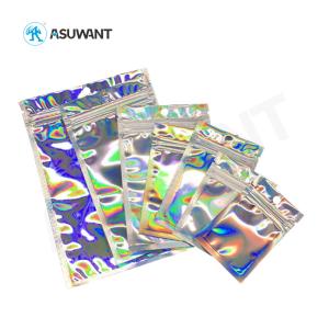Quality MSDS 120mic Holographic Plastic Zipper Bag Gravure Printing wholesale