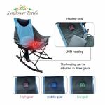 Outdoor Furniture Folding Heated Rocking Chair 6.5kg Camping Beach Fishing Swing