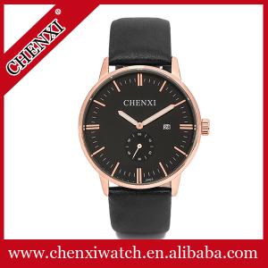 Quality High Quality Genuine Leather Watch 060A Rose Gold Watch Custom Watches Man Classic Trendy Style Watches Men wholesale