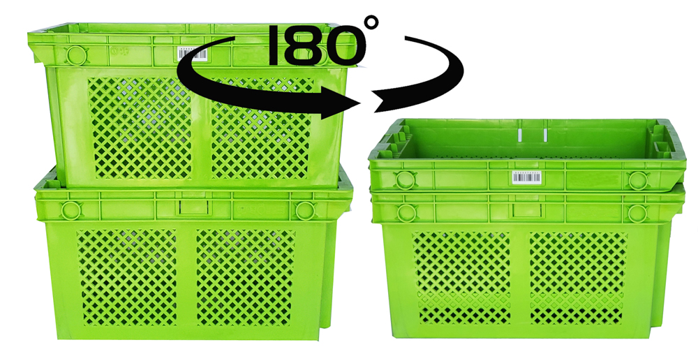 Plastic Apple Fruit Box Stack Nest Transport Crate for Heavy Duty Warehouse Solutions