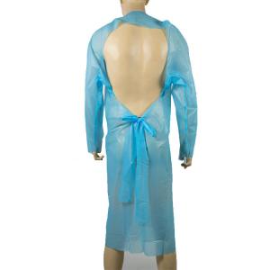 Quality Optional Color Disposable CPE Apron Long Sleeves Non - Sterilized Ties On wholesale