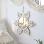 Bohemian Woven Leaf Feather Mirror Dream Catcher