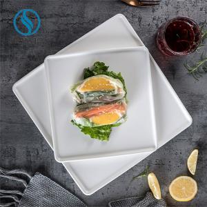 Quality Square Rectangle Plate Creative White Porcelain Steak Plate wholesale