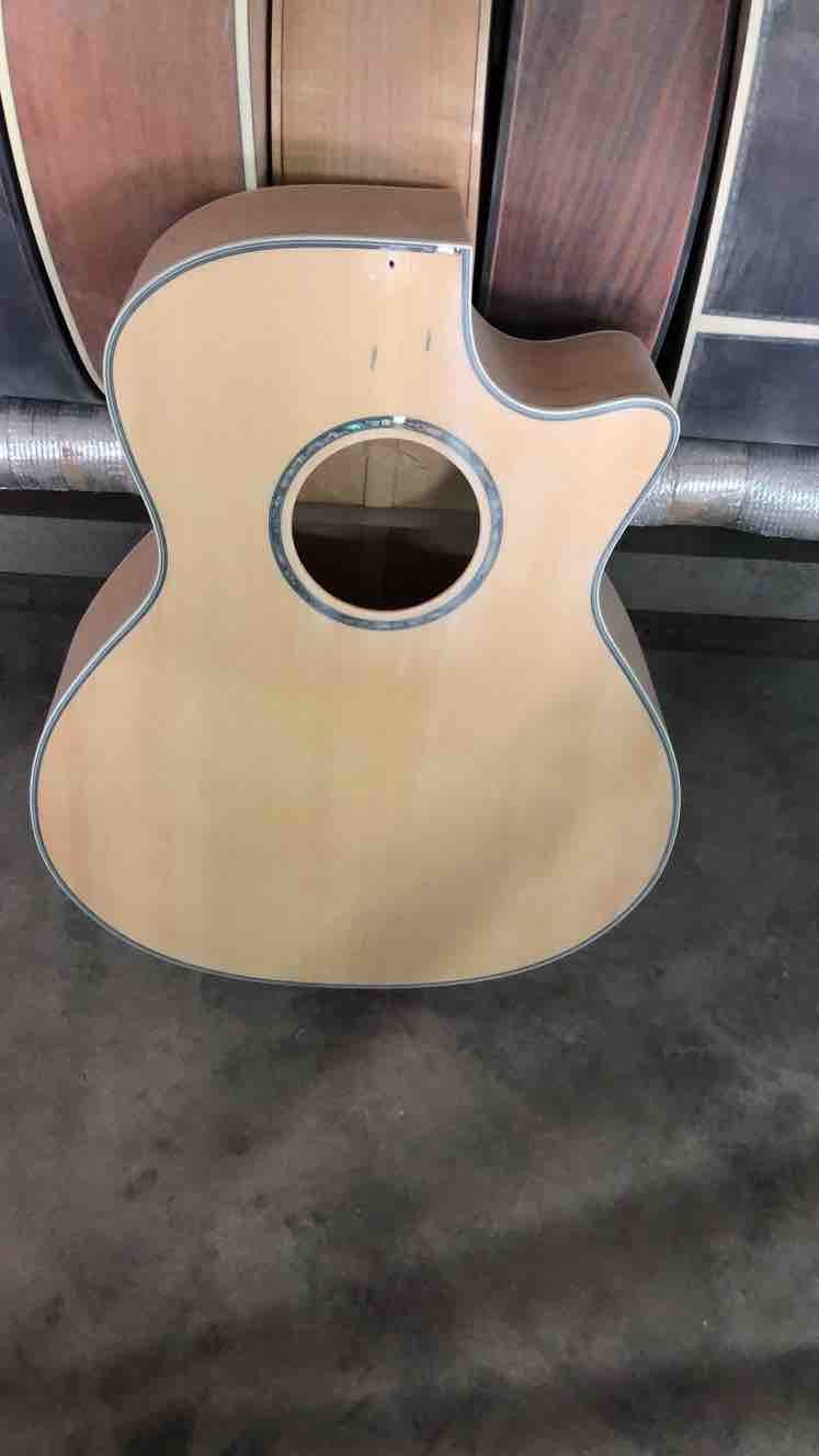 AAAAA All Solid Spruce Wood Flamed Maple Back Side Ebony Fingerboard G614AA Acoustic Electric Guitar
