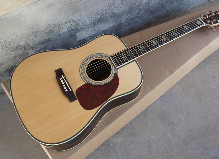 Ebony fretboard acoustic guitar AAA solid top acoustic electric guitar OEM round body custom guitar
