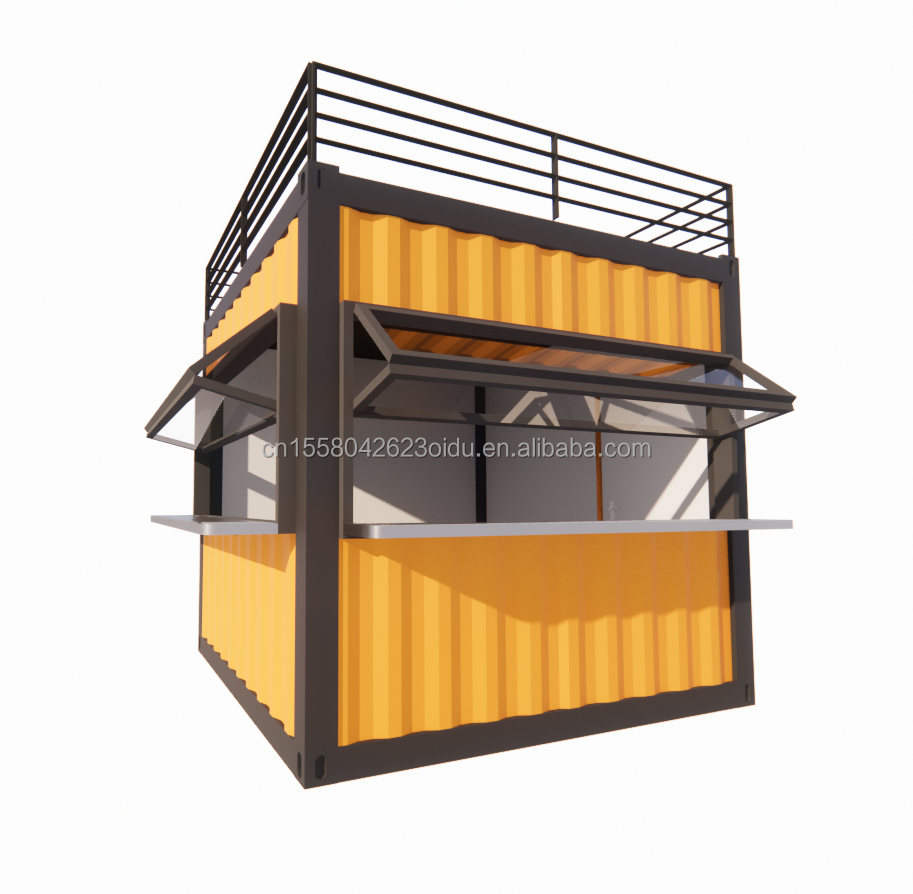 Wall 50/75/100mm Wave Sandwich Panel 20ft/40ft Prefabricated Mobile Bar Customizable 10 FT Modern Prefab Tiny Shop