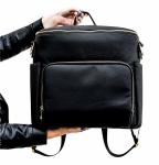 3 ways wearing Premium Vegan Leather Baby Diaper Backpack USB Charging Port