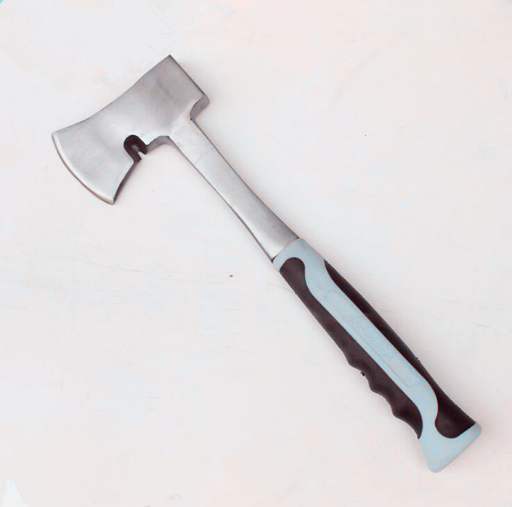 500g stee Axe(XL0144), polishing surface and rubber tube handle, durable and safe hand cutting tools