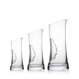 Quality 220ml 300ml 700ml Glass Water Carafe , Heat Resistant Glass Pitcher With Face Decoration wholesale