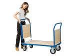 75kg Steel Platform Push Cart Double Handle Flatbed Push Cart