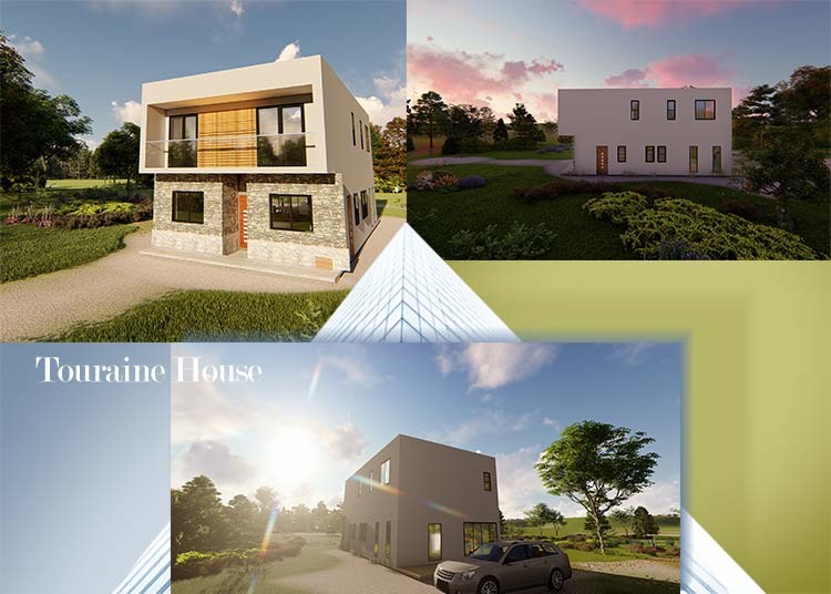 2-storey House for Family Light Steel Fame Prefabricated Home Easy to Assemble