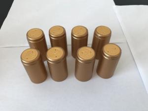 Quality Gold PVC heat shrinkable capsule for red wine bottle Custom Wine Bottle Shrink Caps wholesale