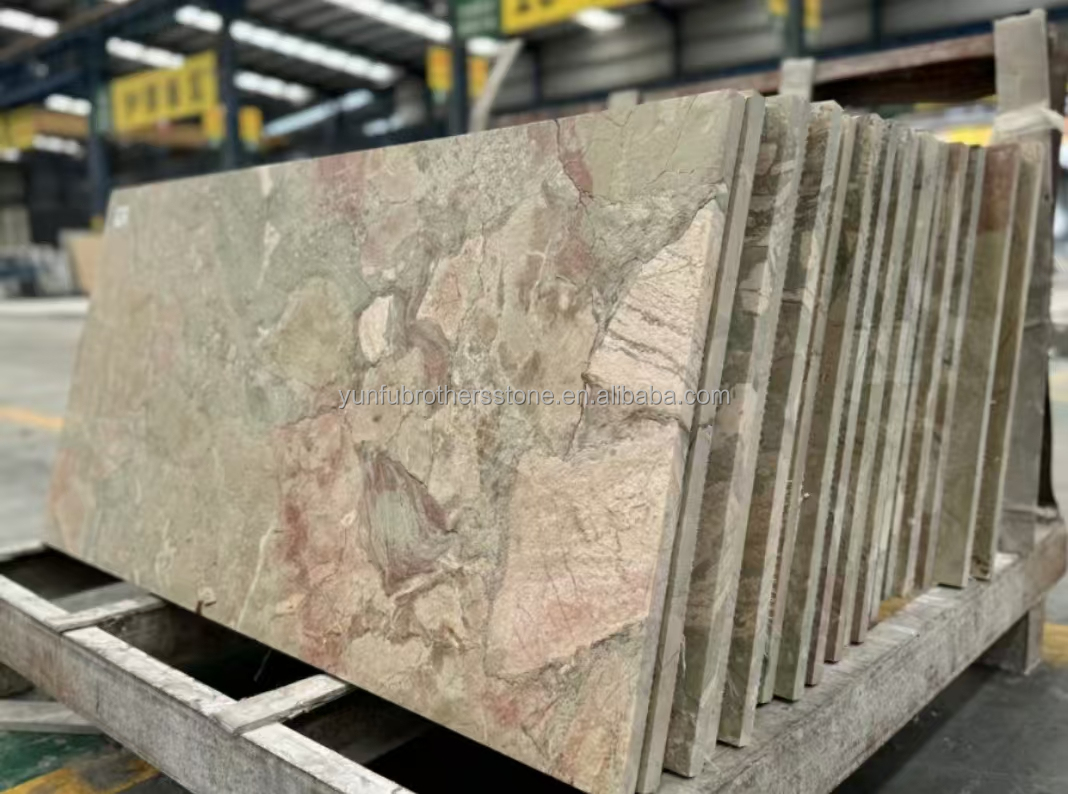 Modern Hotel Design Polished Monet Garden Marble Big Slab for Bathroom Vanity Wash Basin