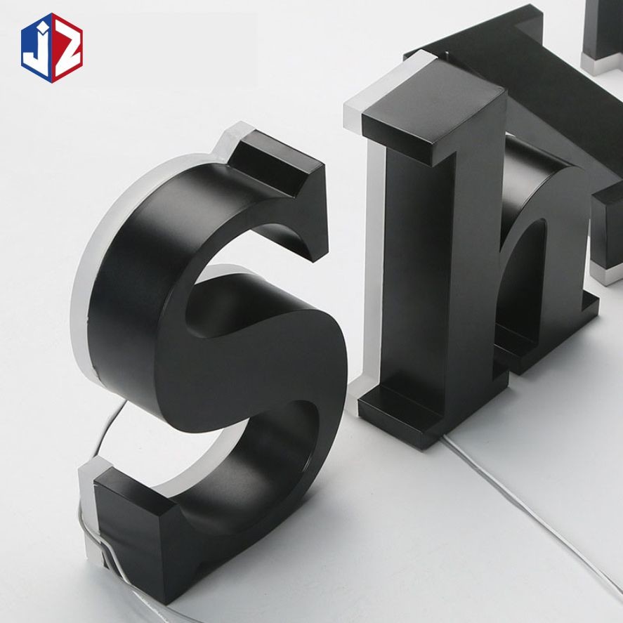 Waterproof LED Backlit Signage Acrylic Black Titanium For Logo