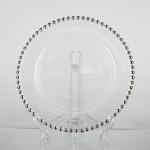 35cm Transparent Glass Plates And Bowls , Vintage Crystal Serving Dishes for