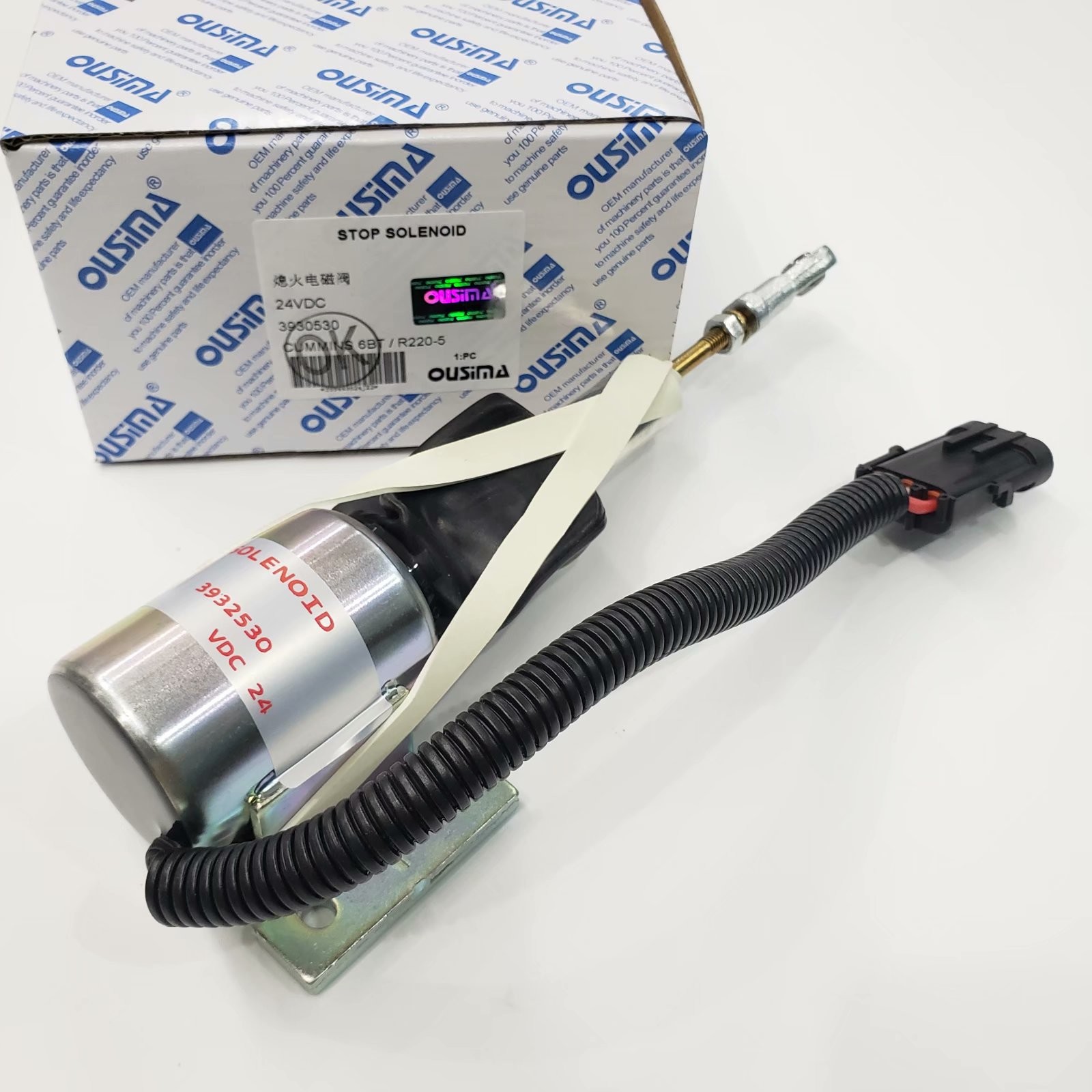 OUSIMA 3932530 12V Diesel Engine Shut Off Solenoid 3932530 Cummins 6BT5.9 Excavator