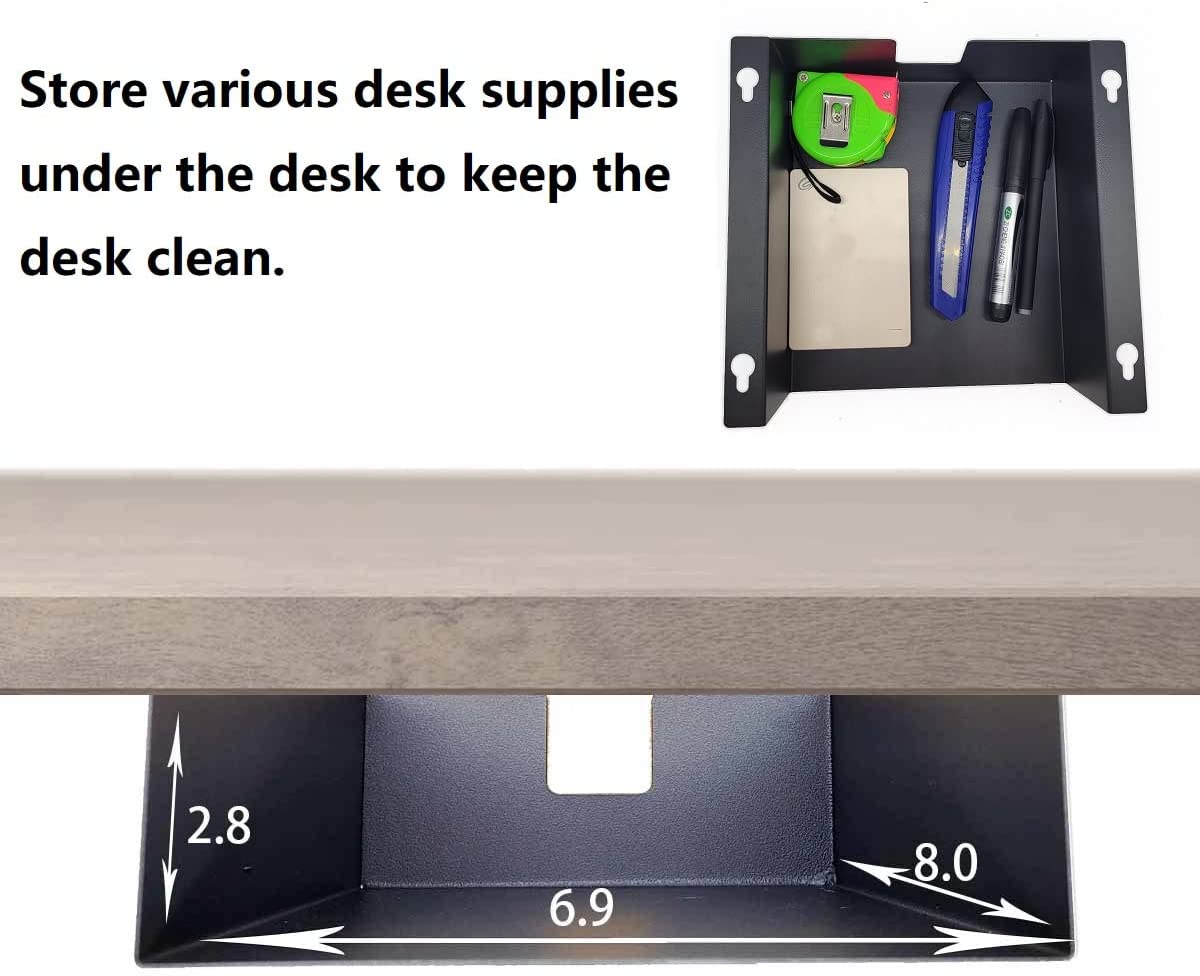 Under Desk Storage Shelf Width 7" x Depth 8" x Height 3" Good Organizer For Adjustable Stand Up Desk