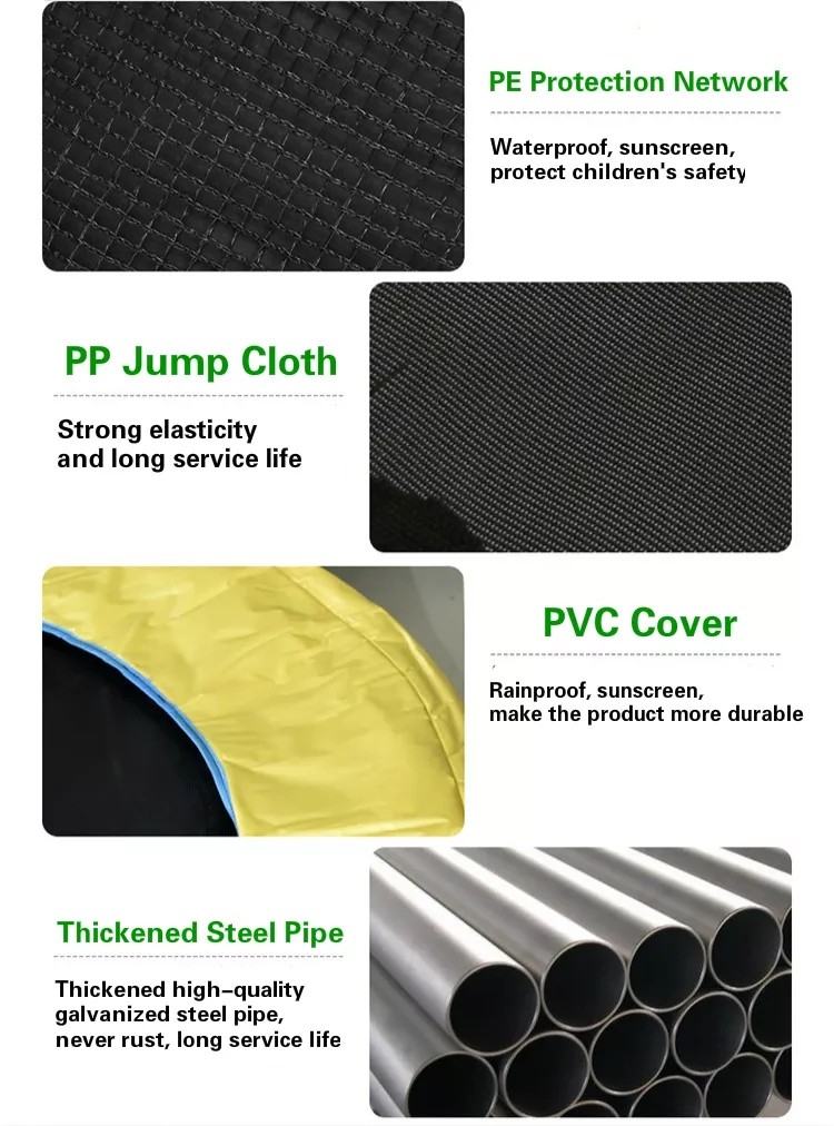 12ft Outdoor Spring Free Professional Trampoline With Enclosures With Safe Net
