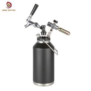 Quality 64OZ 2L Black Beer Growler Dispenser Tap Kit Vacuum Insulated wholesale