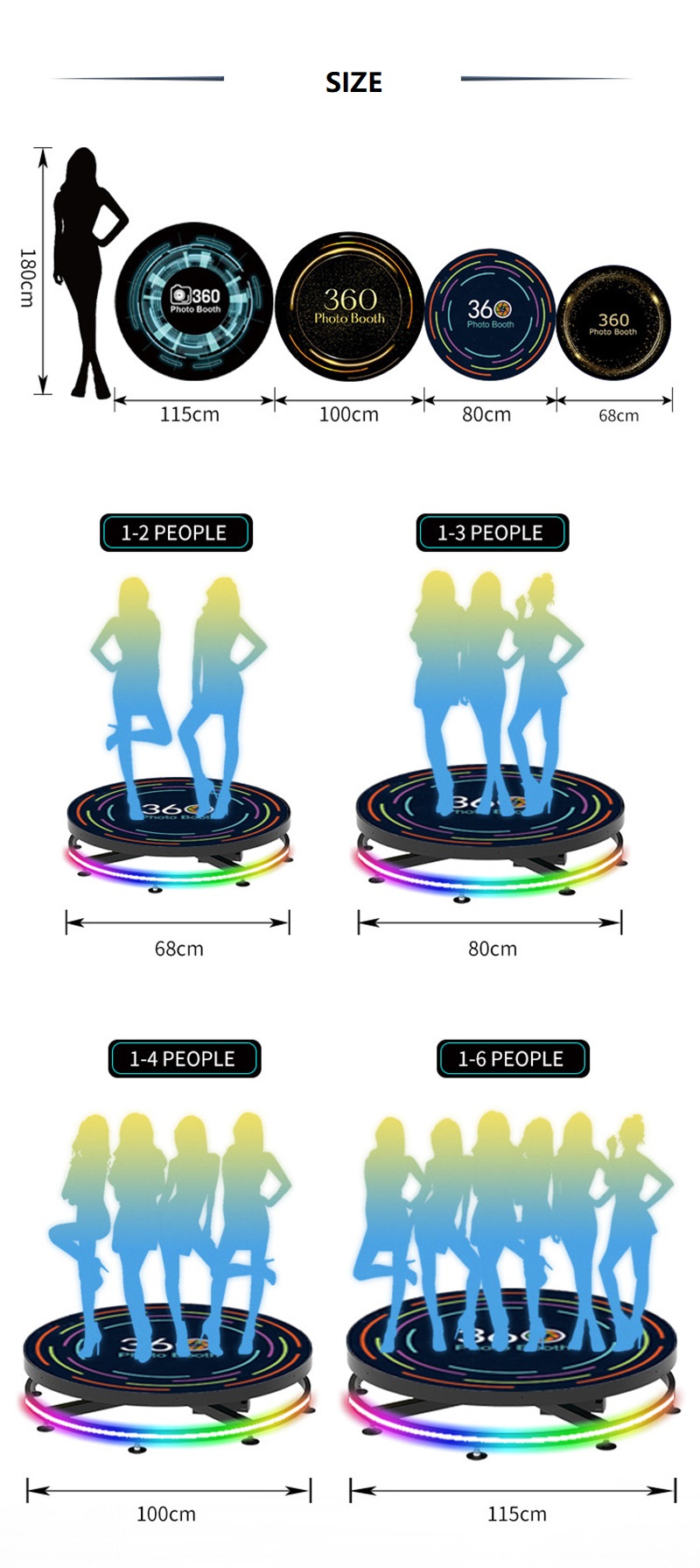 Live show wifi selfie ring light cabina de fotos photobooth 360 video booth camera 360 photo booth automatic rotation with stand