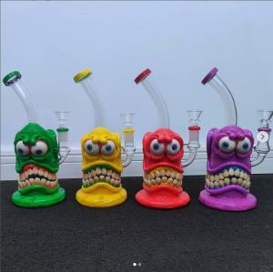 Quality Halloween Monster 8&quot; Water Pipes Glass Bongs Hookah Bubbler With Percolator wholesale