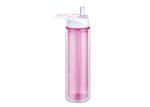 500ML Double Wall Plastic Sports Water Bottle BPA Free Drink Bottles With Straw