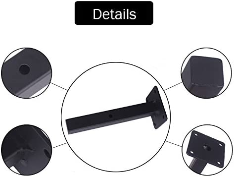 Shelf Bracket 10 Inch Heavy Duty Frosted Black Wall Shelf Brackets for Floating