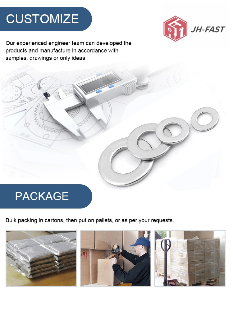 M3 M4 M5 M6 M8 M10 M12 M24 Flat Washer Stainless Steel 304 316 Style FLAT Insepected