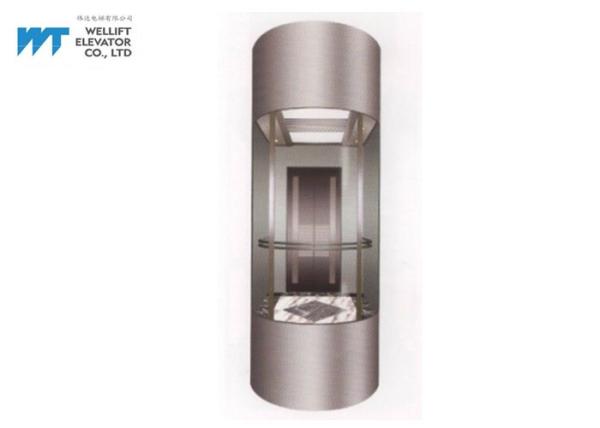 Cheap Semi Circular Commercial Glass Elevators , Standard Configuration Machine Room Less Lift for sale