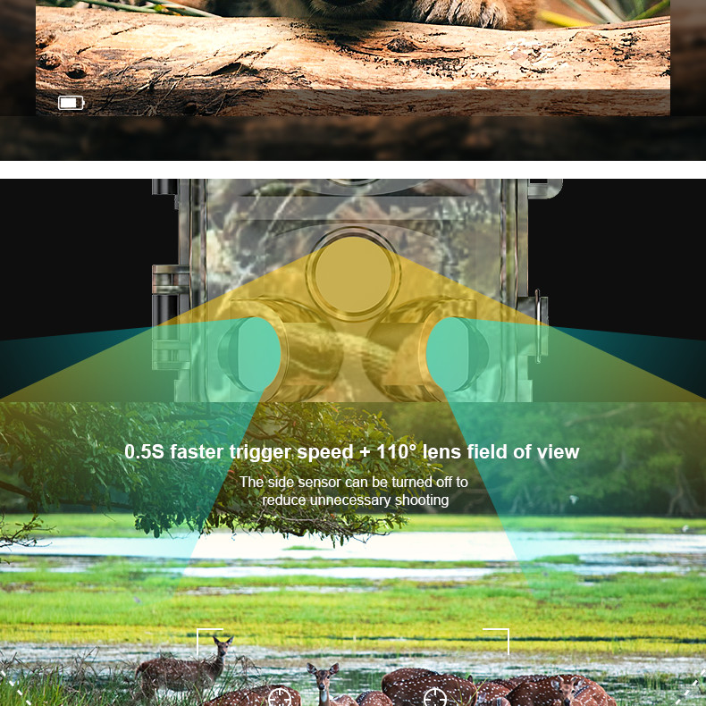 16mp 1080p Hunting Game Camera P65 Waterproof 100ft Trail Night Vision Infrared