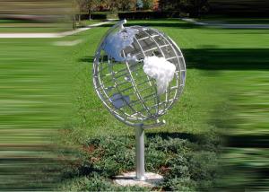 Quality Decorative Stainless Steel Sculpture With Semi - Meridian Globe Shape wholesale