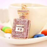 Perfume Bottle Key Chain Ornaments Diamond Studded Irregular Shape