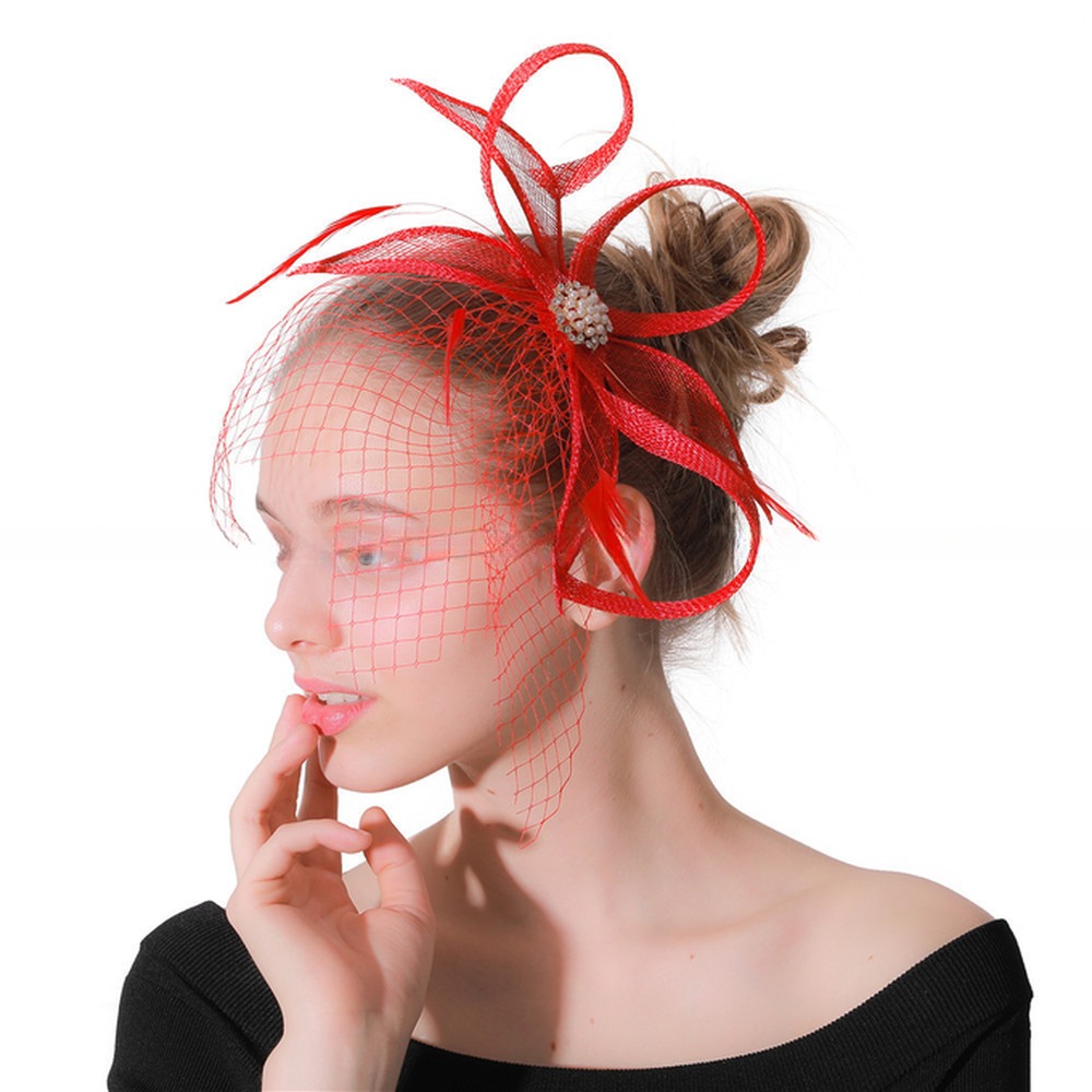 Dyed Party Decoration Sinamay and Veil Fascinator with Headband Perfect Shipping via DHL UPS FEDEX EMS TNT