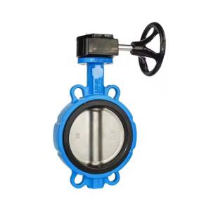 Quality D371X-16Q Turbine Butterfly Valve Ductile Iron Worm Gear Wafer Soft Seal Butterfly Valve wholesale